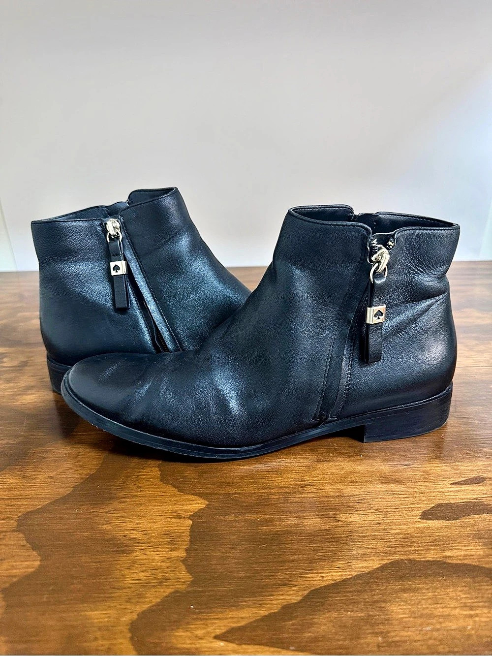 Kate Spade ♠️ New York Bacal Leather Ankle Boots Black US 8.5 B